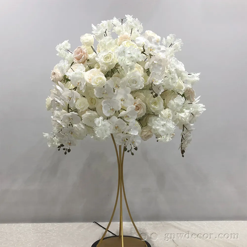 Gnw 2023 Elegant Wedding Orchidee Boeket Witte Roos Bloemstuk Middelpunt