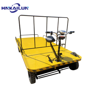 New <b>4</b>-<b>Wheel</b> Steel Transport Cart Warehouse <b>Trolley</b> Platform Tricycles Van for Restaurant Industries - Product Image 3