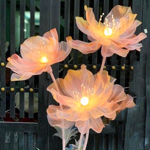 Mei Chen fait à la main fleur bricolage lampadaire avec lanterne ouverte et fermée gaze pour noël mariage décor magasin fenêtre atmosphère - Product Image 1