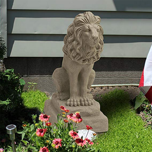 Gruppo Guardiano <span class=keywords><strong>Leone</strong></span> Statua Arenaria Naturale Aspetto Fatta di Resina Leggero 28 "di <span class=keywords><strong>Altezza</strong></span> - Product Image 4