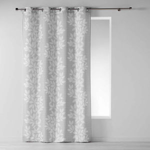 Tenda a occhielli in poliestere stampato color tortora 140x280 cm - Product Image 1