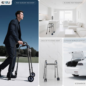 Ensu LOGOTIPO Personalizado OEM y ODM Compacto y Plegable Movilidad Ligero Gatillo de Liberación Plegable Rueda Delantera Rolling Walker - Product Image 6