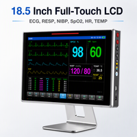 Moniteur patient 18,5 pouces multi-paramètres, écran tactile intégral, corps métallique rotatif, ECG, RESP, NIBP, SpO2, TEMP pour clinique vétérinaire