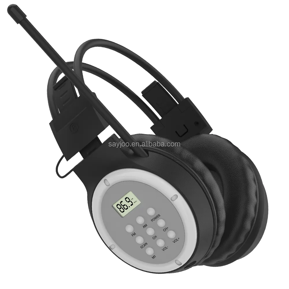AM/FM Radio Headphone with Digital Display Ear Protection Noise Reduction Safety Ear Muffs Ultra Comfortable Hearing Headsets