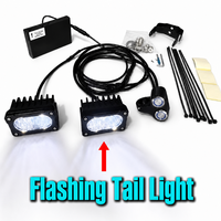 Juego de Luces LED Estroboscópicas para Bicicleta Eléctrica, 20W, Totalmente Metálicas, Resistentes al Agua IP68, con Batería, para E-Bike
