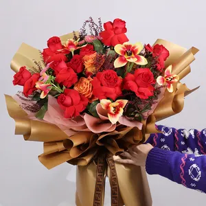 Papier d'emballage de fleurs double face 18 pièces, papier d'emballage de fleuriste, papier d'emballage de bouquet de fleuriste, papier de décoration de fête, décoration de mariage