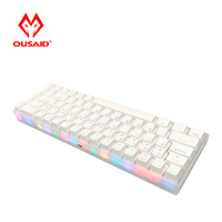 BT 3.0 Keyboard Gaming mekanik dua mode, Keyboard 2021 dengan 68 kunci kompak warna pelangi untuk IOS Android Win Usb Desktop RGB