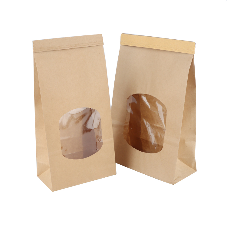 Factory wholesale portable food grade bread paper bag with window
