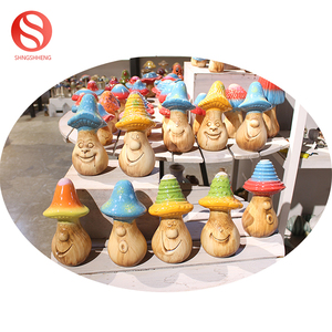 Custom Smiling Face Expression Large Garden Porcelain Ornament for Ceramic Mushroom <strong>Spring</strong> <strong>Decoration</strong> - Product Image 4