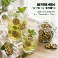 Tranches de citron vert séchées 100% naturelles, sans additifs, sans conservateurs, garniture pour cocktails, en vrac