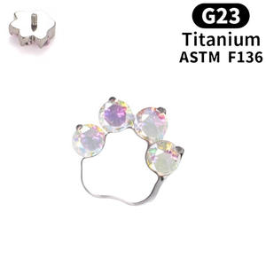 Orecchini a perno a forma di zampa di gatto in lega di titanio G23 con zirconi 5A, stile punk, unisex, per piercing all'orecchio e al labbro - Offerta imperdibile - Product Image 4
