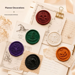 Para Decoración, Nueva Colección de Halloween, 26 Etiquetas de Cera de Halloween, Sellos de Cera DIY, Pegatinas de Calabaza, Fantasma, Bruja y Murciélago - Product Image 4