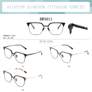แว่นสายตา BW3011 รุ่นพรีเมียม ทำจากอะลูมิเนียมด้าน พร้อมแผ่นรองจมูกซิลิโคนปรับได้ เหมาะสำหรับทุกเพศทุกวัย ใช้ได้ทั้งขับรถและแฟชั่น - Product Image 6