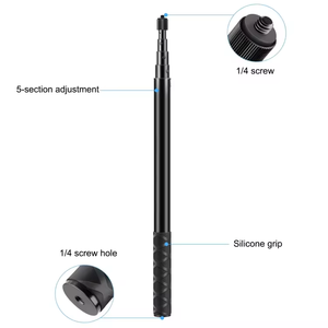 Bastone Selfie in Metallo da 150cm per Insta360 <span class=keywords><strong>One</strong></span> RS / X2 / X3 / X4, Edizione Estesa Invisibile, Monopiede Estensibile - Product Image 2