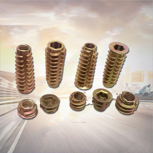 Inserts filetés en alliage de zinc, métriques, à filetage grossier, à entraînement par douille, entièrement filetés, pour l'assemblage de meubles d'intérieur - Product Image 1