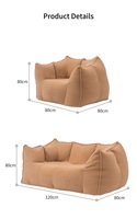Fauteuil pouf moderne en coton compressé, ultra doux, une place, pour salon