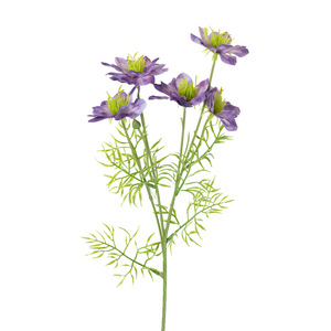 Fleurs artificielles de nigelle à 5 têtes en soie HZC-711, standardisées pour salon, table à manger, arrangements de photographie de mariage - Product Image 1