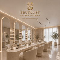 Mobilier d'intérieur de salon de manucure de luxe sur mesure, aménagement complet de boutique de beauté, comptoir de réception, poste de manucure, vitrine murale