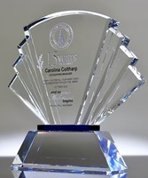 Trofeo de cristal óptico, placas