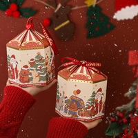 Sac cadeau de Noël Boîte à pommes pour les faveurs de fête du réveillon de Noël Chocolat Bonbons Biscuits Emballage Décoration de vacances Emballage cadeau