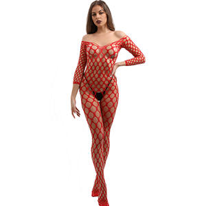 Bodystockings pour femmes sexy en résille avec entrejambe ouvert Catsuit en maille creuse collants Lingerie noir érotique body de nuit <span class=keywords><strong>combinaison</strong></span> nouveau - Product Image 5