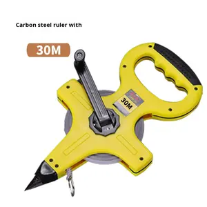 Ruban à mesurer en acier auto-enroulant de 50 m, 30 m, 100 m, métrique, construction, ingénierie, cadre en acier, règle manuelle, coque en plastique - Product Image 4