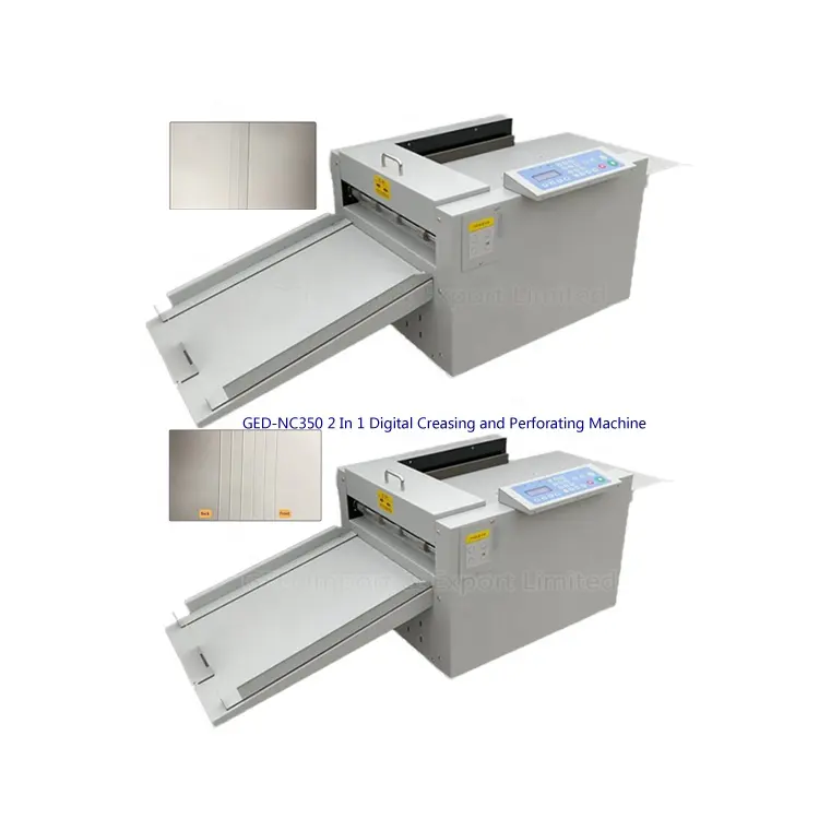 Guangzhou GED-NC350 A3 2 en 1 Digital máquina de corte de plegado A4 Control automático de corte de papel perforadora de Creaser