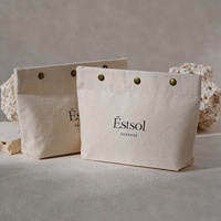 Sac en toile à fond carré avec logo personnalisé Estsol, pochette de rangement de voyage 3D pour les soins quotidiens Kincare