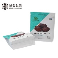 Sachet d'emballage plastique OEM à fond plat, à huit soudures latérales, refermable avec fermeture éclair, personnalisable avec logo