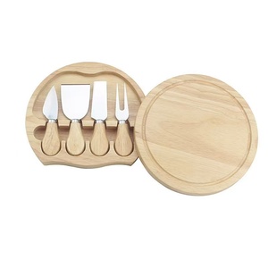 Tabla de Quesos Redonda de Bambú Personalizada con Cajones, Tabla de Charcutería, Plato para Servir, Juego de Cuchillos para Servir - Product Image 1
