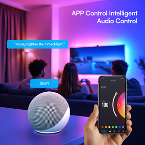 ไฟแบ็คไลท์สมาร์ททีวี 55-65 นิ้ว ซิงค์หน้าจอและเพลง แถบไฟ LED RGB Ws2811 ทองแดง ควบคุมผ่านแอปและ<span class=keywords><strong>เสียง</strong></span> - Product Image 6