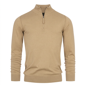 Sudadera con capucha personalizada OEM para hombre, 330 g/m², algodón grueso, estilo francés, color sólido, informal, con cremallera 1/4. - Product Image 1