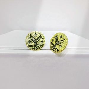 ต่างหูเงินแท้ 925 รูปวงกลม ราคาโรงงาน งานฝีมือชั้นดี สลักลายหรูหรา สไตล์วินเทจ ชุบทอง 18k - Product Image 4