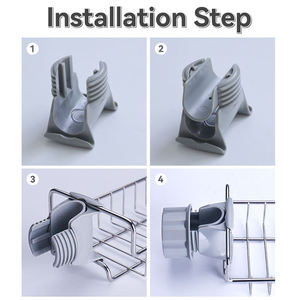 Évier de cuisine organisateur d'ustensiles étagère de rangement égouttoir en tissu en acier inoxydable <span class=keywords><strong>porte</strong></span>-<span class=keywords><strong>éponge</strong></span> d'évier monocouche - Product Image 6