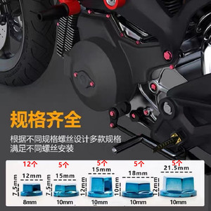 Capuchon de vis de tête de machine bleu électroplaqué pour pièces de modification de moto - Product Image 3