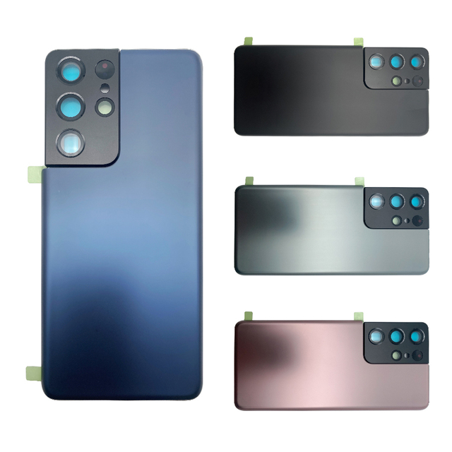 Battery Back Cover With Glass Lens Replacement Part for Samsung Galaxy S21 Plus Ultra Mobile Phone Housings