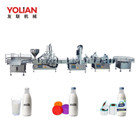 Machine de remplissage, de bouchage et d'étiquetage automatique YL-DL, contrôle PLC, haute précision pour les cosmétiques, les huiles essentielles, le miel, le jus, le shampoing