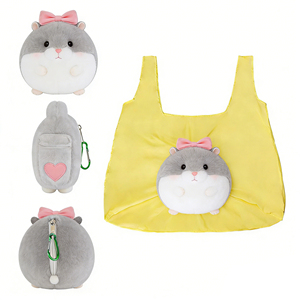 Borsa Ecologica Riutilizzabile Personalizzata a Forma di Animale, Super Morbida, in Peluche, con Imbottitura in Cotone, Borsa Pieghevole Standard con Etichetta - Product Image 2