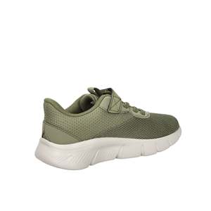 Sneakers Puma per Bambini Verde Oliva con Striscia Arancione, Chiusura in Velcro, Suola Chunky, Scarpe da Corsa - Product Image 5