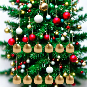 गोल्ड विंटेज मैटेलिक हैंगिंग पेंडेंट बेल्स सजावटी गाय बेल वेडिंग क्रिसमस हाउस उपहार कुत्ता कॉलर आभूषण पीतल बेल - Product Image 2