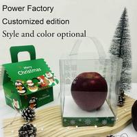 Boîte cadeau en papier personnalisable pliable en forme de pomme 3D pour Noël, pour la veille de Noël