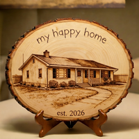 Cadeau de dropshipping HQ : Tableau rond en bois à personnaliser (peinture, photo, gravure) – Cadeau d'anniversaire, cadeaux originaux