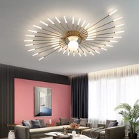 Plafonnier semi-encastré linéaire moderne Sputnik, luminaire de plafond en acrylique en forme d'étoile, design en spirale, noir et or