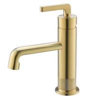Siège latéral de baignoire à la main or brossé, robinet d'eau avec douche à fleurs, ensemble de trois ou quatre trous, carré rotatif en or fendu