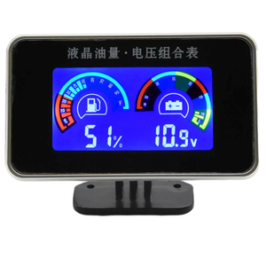 سيارة شاحنة رقمية LCD مقياس مستوى الوقود + مقياس فولت 2 في 1 متر إنذار مع 0-190ohm مستشعر مستوى الوقود السائل عداد السيارة 9-36V - Product Image 1