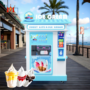 Machine à glaces automatique commerciale pour la plage en plein air, machine à glaces molles automatique, robot distributeur de glaces - Product Image 1