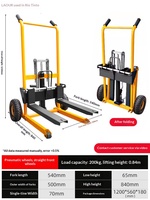 Mini-plateforme élévatrice hydraulique manuelle, transpalette mobile portable pour le chargement et le déchargement à bord de fourgonnettes et d'ateliers domestiques