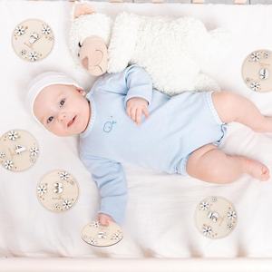 Boho 3D marguerite marqueurs en bois disques bébé <span class=keywords><strong>grossesse</strong></span> croissance Photo accessoire marguerite en bois fleur jalon <span class=keywords><strong>disque</strong></span> - Product Image 2