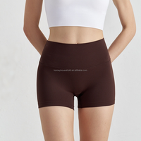 Shorts de sport et de yoga pour femme, personnalisables avec logo, double face brossée, style européen, taille haute, effet push-up