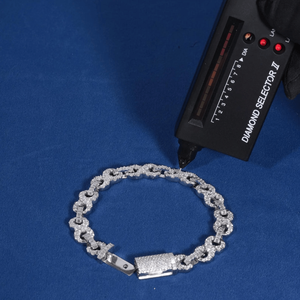 Bracelet de luxe en argent sterling 925 avec maillons cubains glacés, moissanite VVS, maillons baguette infinis de 10 mm, qualité supérieure - Product Image 3